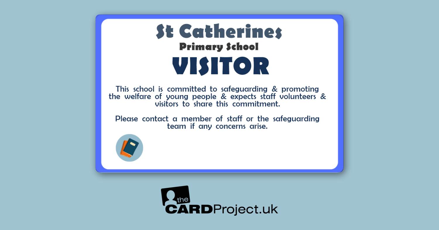 Primary School Visitor Card Learning Book Blue